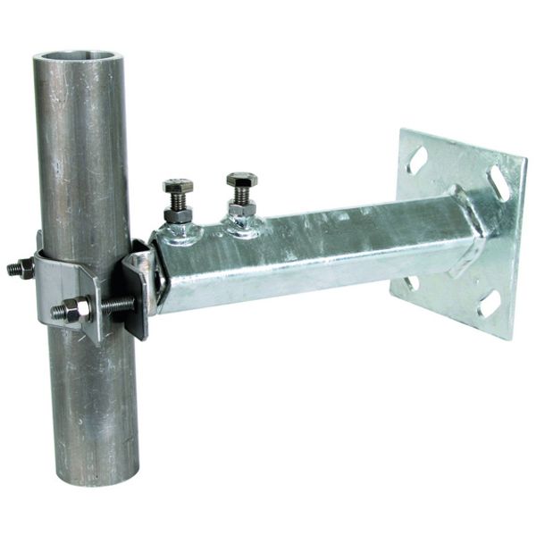 Wall mount. bracket St/tZn-StSt f. pipes D 40-50mm adjustable range 23 image 1