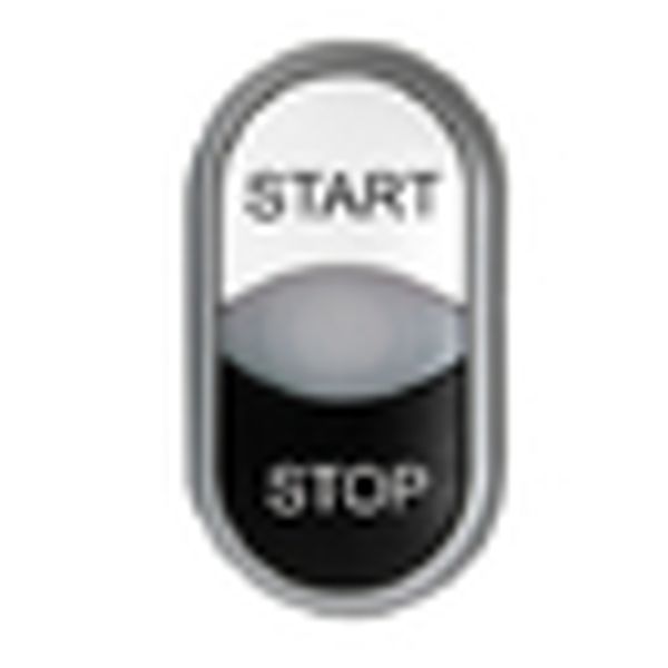 Double push-button, illuminated, black/white,`STOP/STARTï image 2