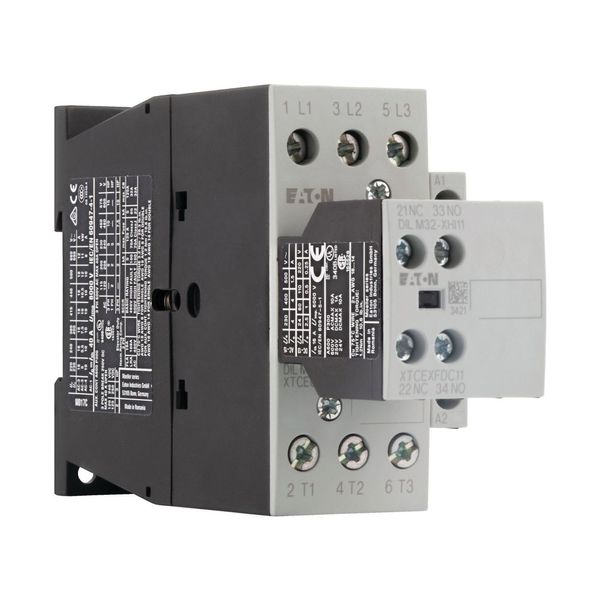 Contactor, 380 V 400 V 7.5 kW, 2 N/O, 1 NC, RDC 24: 24 - 27 V DC, DC operation, Screw terminals image 16