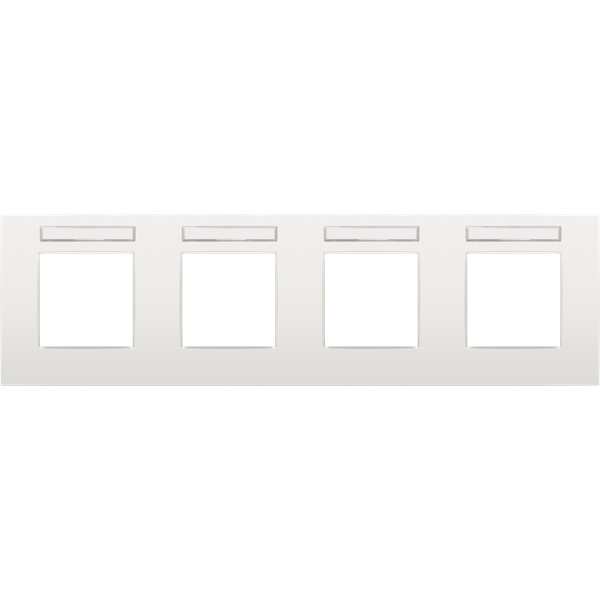 Fourfold faceplate, 71 mm centre distance, with transparent text field image 2