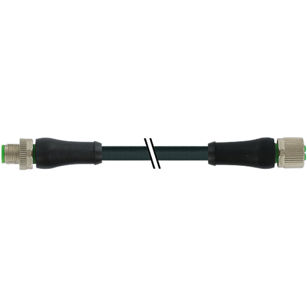 M12 Power S-coded male 0°/fem. 0° TPE 4x14AWG bk , TC-ER, IEC-PE 7.5m image 1