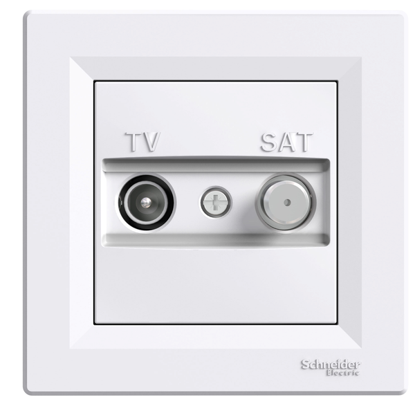 Asfora, TV-SAT intermediate socket, 4dB, white image 2