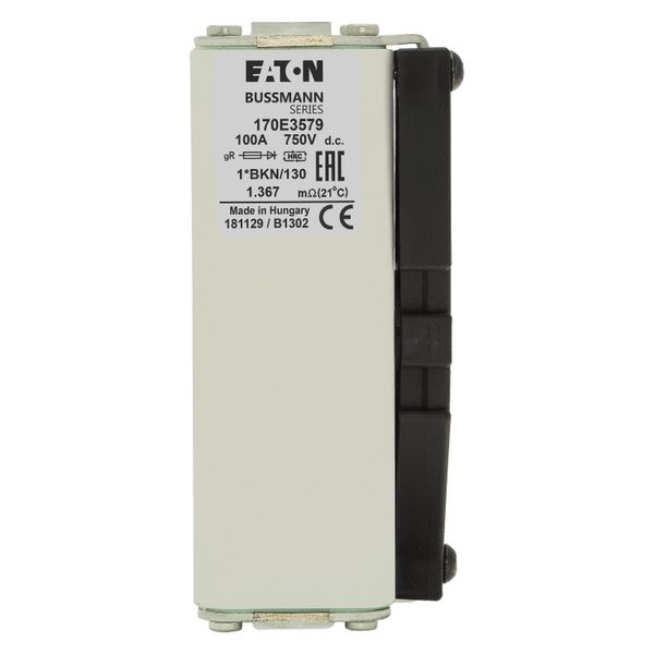 Fuse-link, high speed, 100 A, DC 750 V, compact size 1, gR, IEC, with indicator image 8