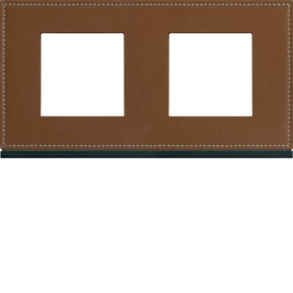 GALLERY FRAME 2x2 F. HORIZONTAL COFFEE LEATHER image 1