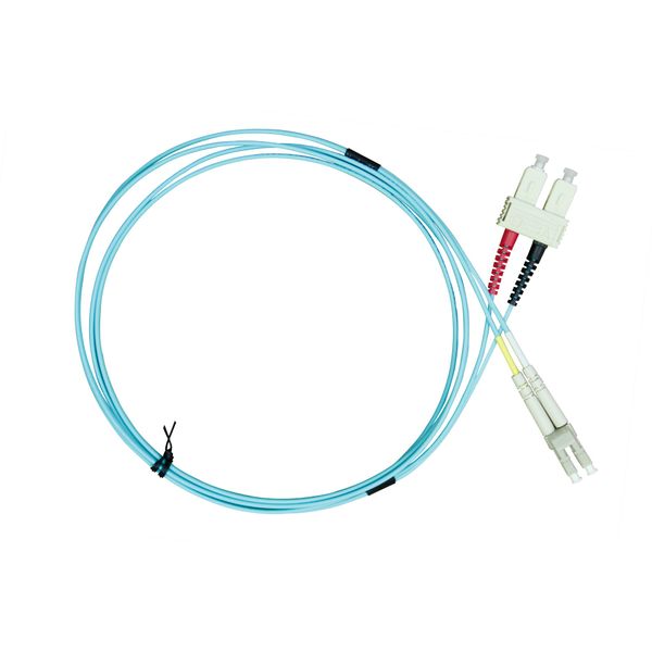 FO Patchcord Duplex LC/SC, 50/125æm OM3, LS0H-3, aqua, 5.0m image 2