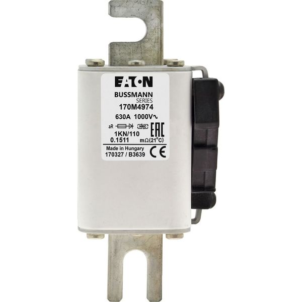 Fuse-link, high speed, 630 A, AC 1000 V, DIN 1, 51 x 69 x 138 mm, aR, DIN, IEC, type K indicator image 9