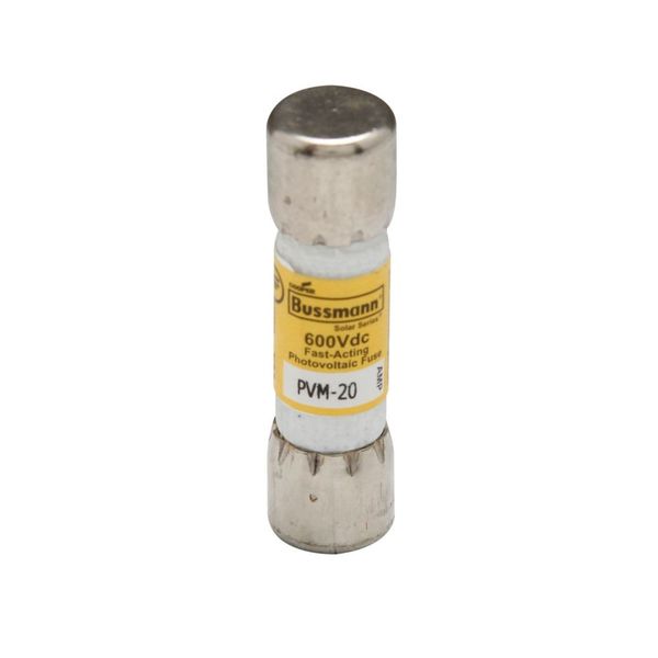 Eaton Midget Fuse, Photovoltaic, 600 Vdc, 50 kAIC interrupt rating, Fast acting class, Fuse Holder and Block mounting, Ferrule end X ferrule end connection,20A current rating,50 kA DC breaking capacity, .41 in dia image 5
