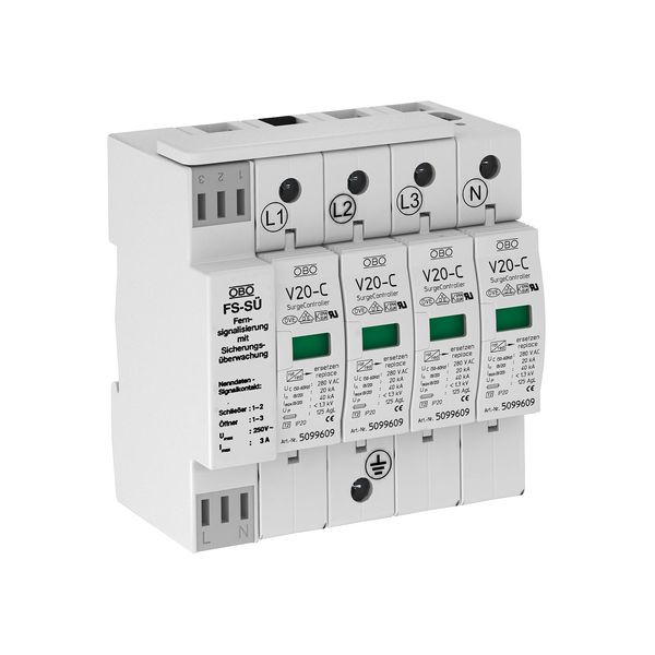 V20-C 4+FS-SÜ Surge arrester, 4-pole with fuse monitoring 280 V image 1