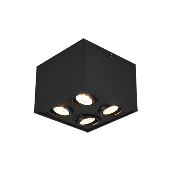 Biscuit ceiling lamp 4-pc GU10 matt black image 1