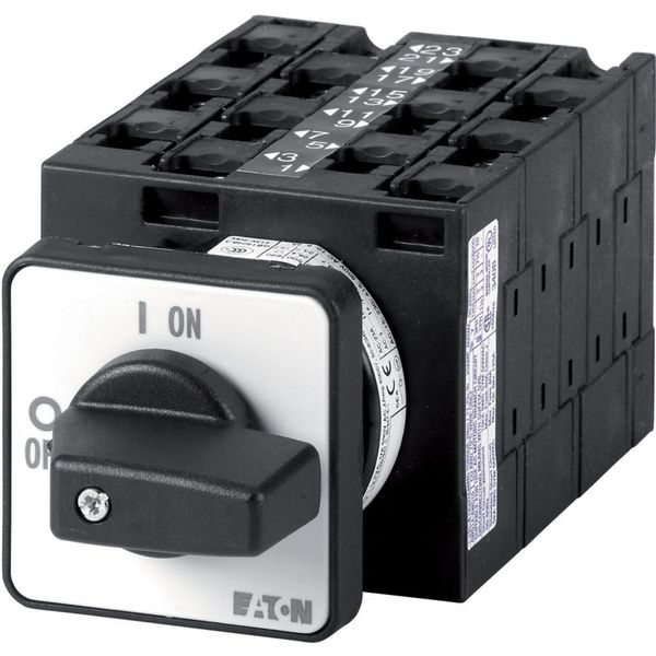 On-Off switch, T3, 32 A, flush mounting, 6 contact unit(s), 9-pole, 2 N/O, 1 N/C, with black thumb grip and front plate image 3
