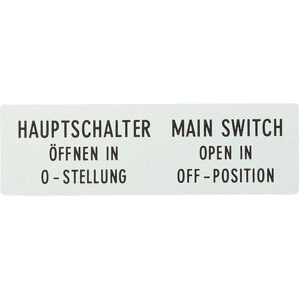 Clamp with label, For use with T0, T3, P1, 48 x 17 mm, Inscribed with standard text zOnly open main switch when in 0 positionz, Language German/Englis image 13