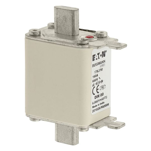 Fuse-link, high speed, 160 A, AC 660 V, DIN 00, 30 x 60 x 78 mm, aR, DIN, IEC, single indicator image 23