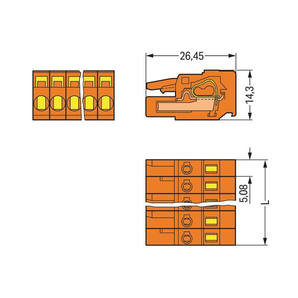 1-conductor female connector CAGE CLAMP® 2.5 mm² orange image 4