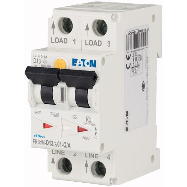 Electronic RCD/MCB combination, 13 A, 100 mA, MCB trip characteristic: D, 2p, RCD trip characteristic: A image 3