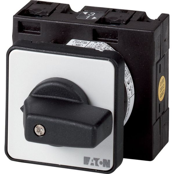 On-Off switch, T3, 32 A, flush mounting, 3 contact unit(s), 3 pole, 2 N/O, 1 N/C, with black thumb grip and front plate image 3