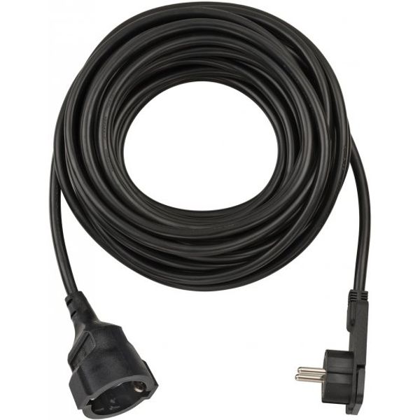 Short Extension Cable With Angled Flat Plug 10m H05VV-F3G1.5 black image 1