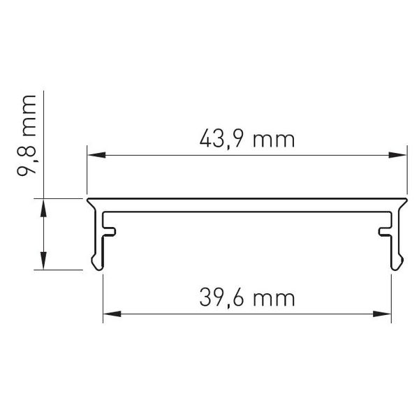 PMMA cover MF flat transparent L-2000mm W-43,9mm H-9,8mm image 5