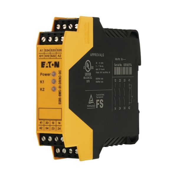 Safety relays for controlled stop/protective door/light curtain monitoring, 24 V DC/AC, 3 enabling paths image 11