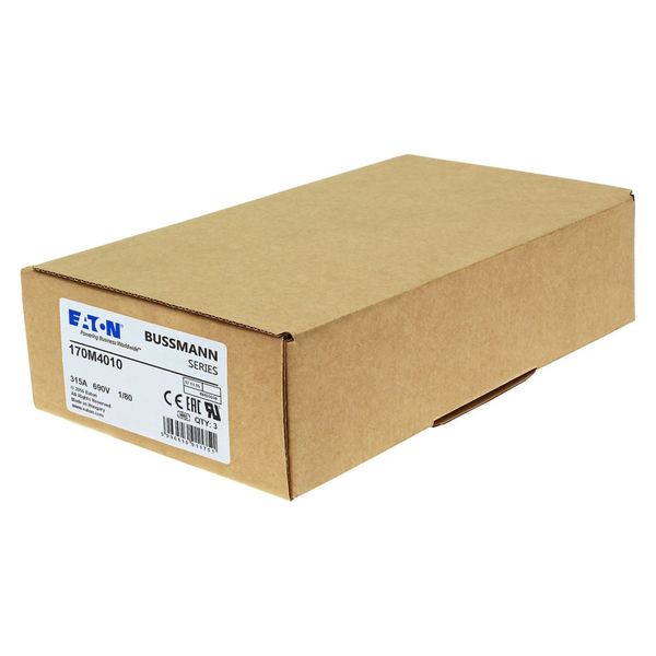 Fuse-link, high speed, 315 A, AC 690 V, DIN 1, 53 x 53 x 108 mm, aR, DIN, IEC, single indicator image 11