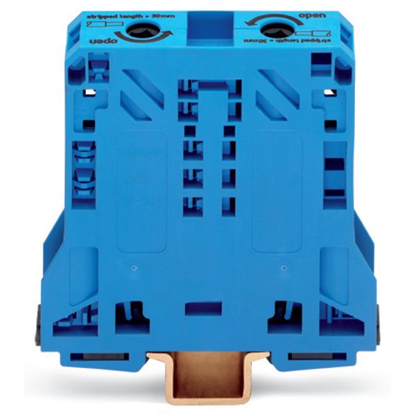 2-conductor through terminal block 50 mm² lateral marker slots blue image 2
