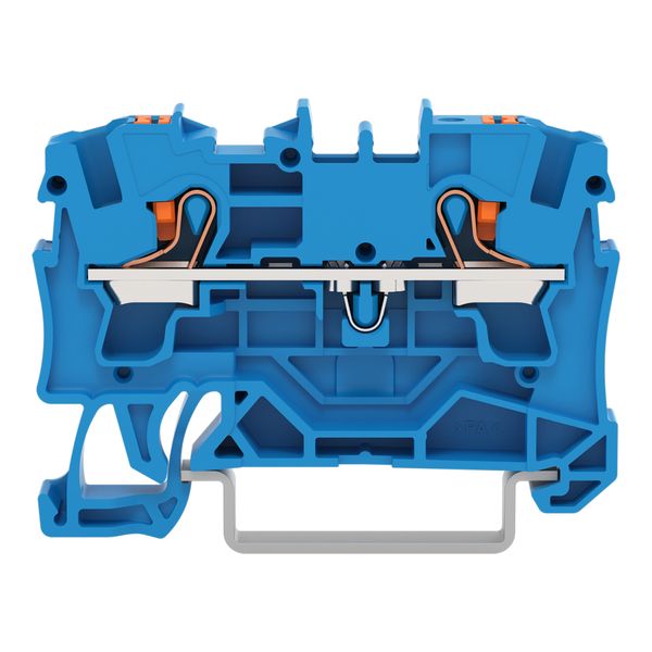 2-conductor through terminal block with push-button 4 mm² blue image 3