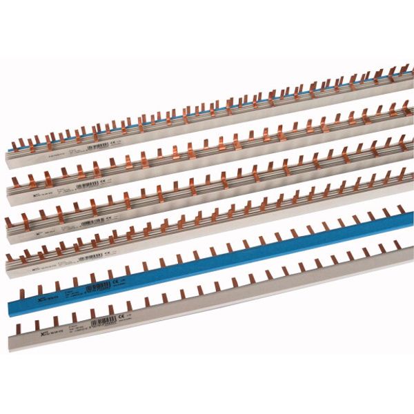 Phase busbar, 1-phase, 16qmm, flat blue, pin, 1m image 1