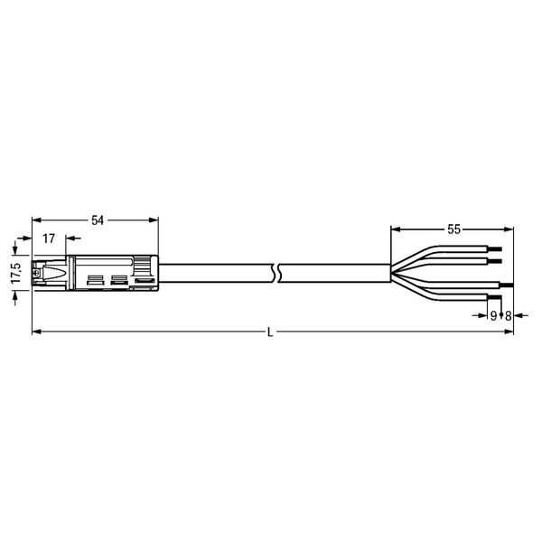 pre-assembled connecting cable Eca Socket/open-ended white image 6