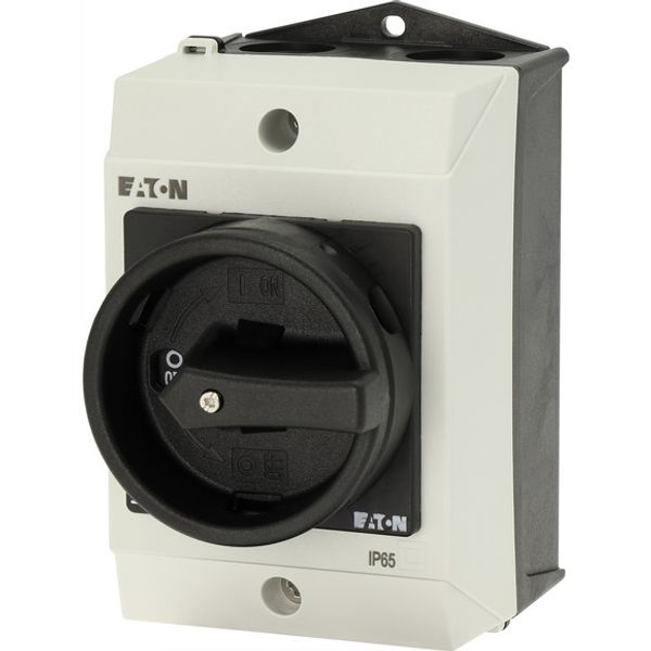 Main switch, T0, 20 A, surface mounting, 1 contact unit(s), 2 pole, STOP function, With black rotary handle and locking ring, Lockable in the 0 (Off) image 7