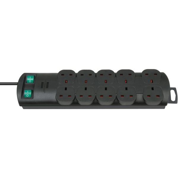 Primera-Line extension lead 10-way black 2m H05VV-F 3G1,25 each 5 sockets switched *GB* image 1
