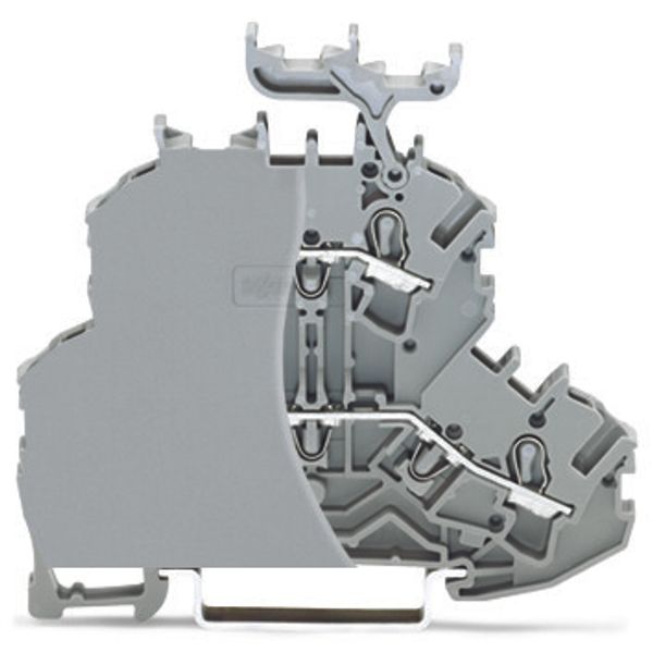 Double-deck terminal block Through/through terminal block with end pla image 1