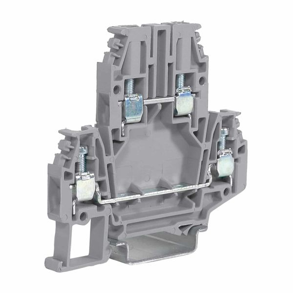 Screw terminal block 4mm2, 2-levels, blue color, DBC series image 1