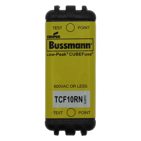 Eaton Bussmann series TCF fuse, Finger safe, 600 Vac/300 Vdc, 10A, 300 kAIC at 600 Vac, 100 kAIC at 300 Vdc, Non-Indicating, Time delay, inrush current withstand, Class CF, CUBEFuse, Glass filled PES, non-indicating image 3