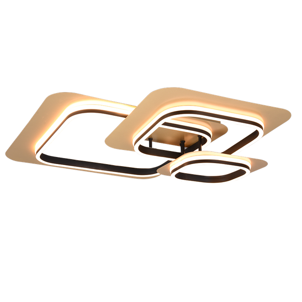 Lugo LED ceiling lamp 3-pc matt black/gold image 1