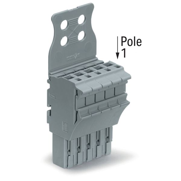 1-conductor female connector Push-in CAGE CLAMP® 4 mm² gray image 1