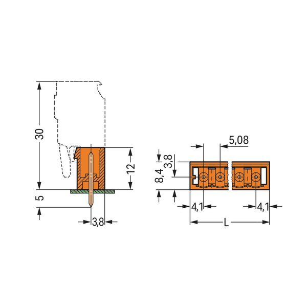 THT male header 1.0 x 1.0 mm solder pin straight orange image 3