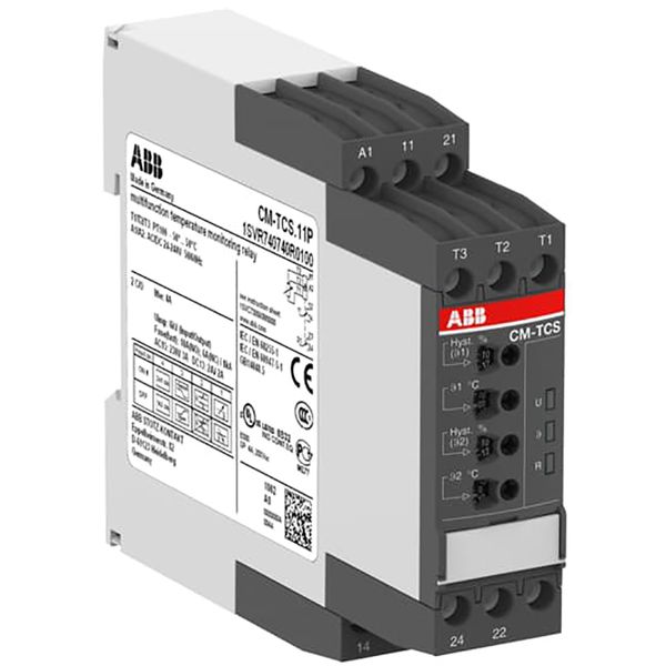 CM-TCS.11P Temperature monitoring relay Temp.-range -50...+50°C, 24-240VAC/DC image 1