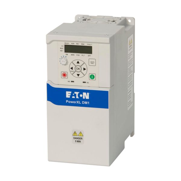Variable frequency drive, 600 V AC, 3-phase, 7.5 A, 4 kW, IP20/NEMA0, Radio interference suppression filter, 7-digital display assembly, Setpoint pote image 1