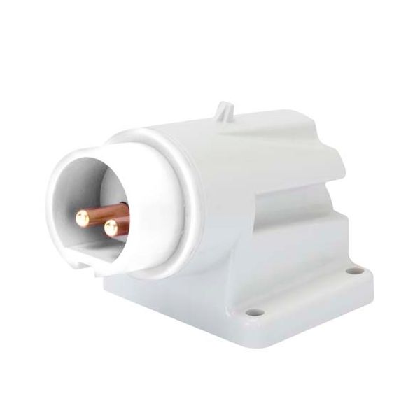 90° ANGLED SURFACE MOUNTING INLET - IP44 - 2P 16A 20-25 e 40-50V 50-60HZ d.c. - WHITE - 10H - SCREW WIRING image 2