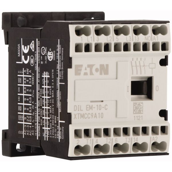 Contactor, 48 V 50 Hz, 3 pole, 380 V 400 V, 4 kW, Contacts N/O = Normally open= 1 N/O, Spring-loaded terminals, AC operation image 5