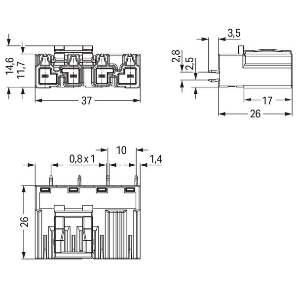 Plug for PCBs straight 4-pole pink image 7