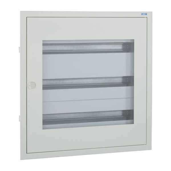 Complete flush-mounted flat distribution board with window, white, 24 SU per row, 3 rows, type C image 8
