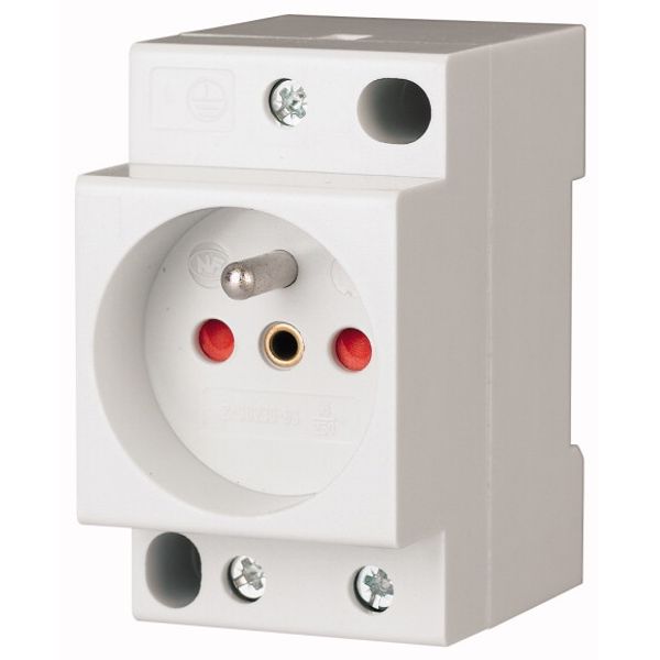 Schuko socket, 10/16A, 250V AC, with integrated increased protection against accidental contact image 1