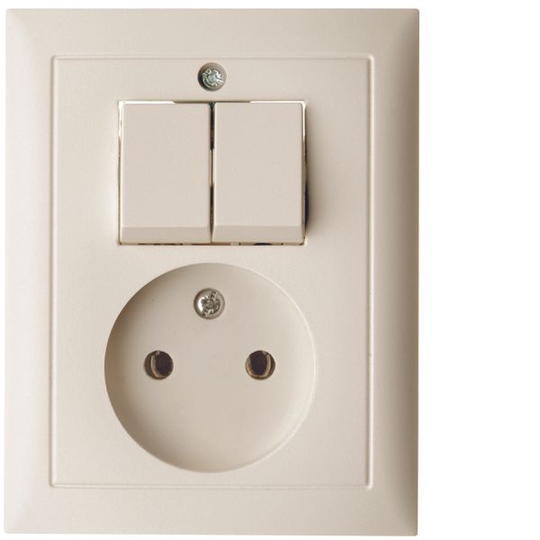 Socket outlet without earthing contact with series switch, S.1, white  image 1