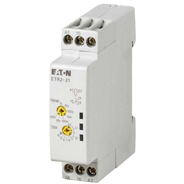 Timing relay, 0.05s-100h, 24-240VAC 50/60Hz, 24-48VDC, 1W, fleeting contact on energization image 1