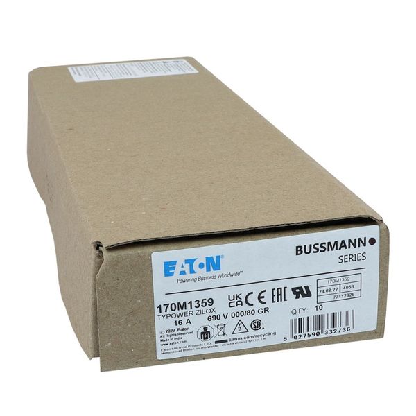 Fuse-link, high speed, 16 A, AC 690 V, DIN 000, 21 x 40 x 100 mm, gR, DIN, IEC, single indicator image 16