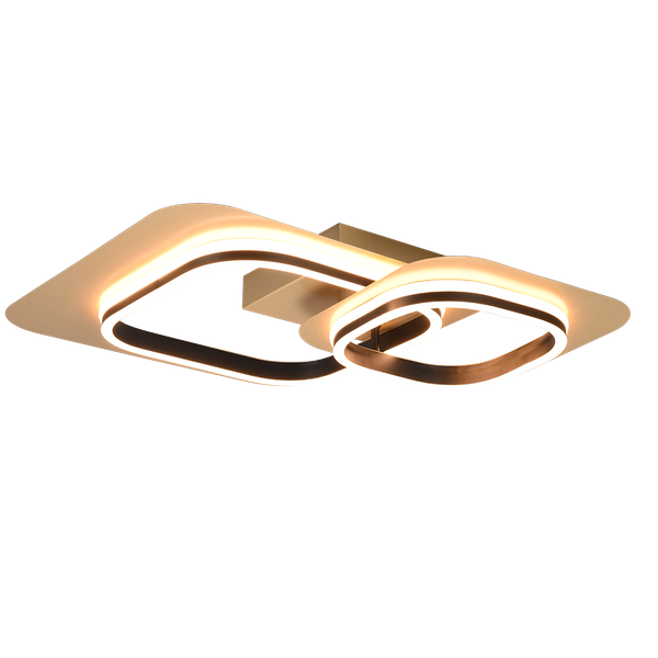 Lugo LED ceiling lamp 2-pc matt black/gold image 1
