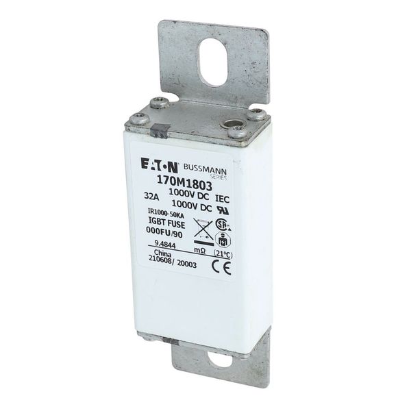 Fuse-link, high speed, 32 A, DC 1000 V, size 000, 24 x 36 x 115 mm, aR, IEC image 20