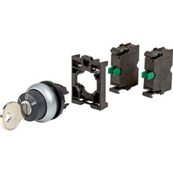 Key-operated actuator, RMQ-Titan, momentary, 3 positions, 2 NO image 1