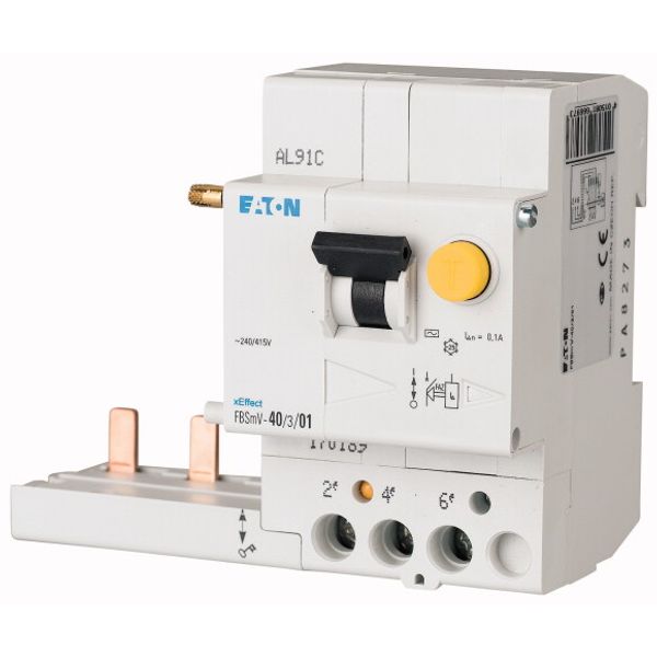 Residual-current circuit breaker trip block for FAZ, 40A, 3p, 100mA, type A image 1