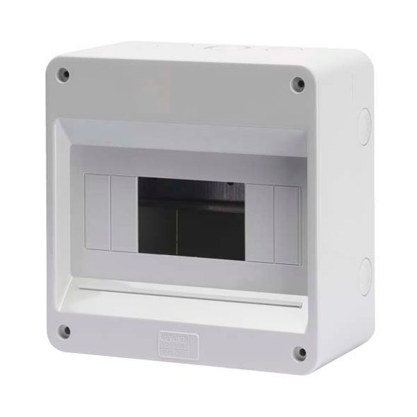 ENCLOSURE PRE-ARRANGED FPR TERMINAL BLOCK - WITH DOOR - WALLS WITH PERFORATION CENTER - 8 MODULES - IP40 image 1